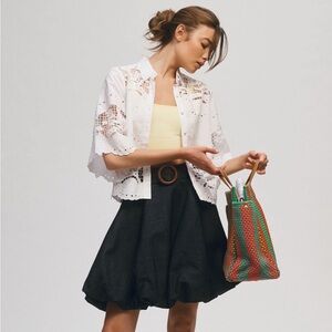 Anthropologie Denim Bubble Skirt with Belt.